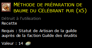 Méthode de préparation de baume du Célébrant pur (x5)