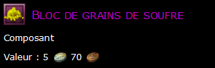 Bloc de grains de soufre