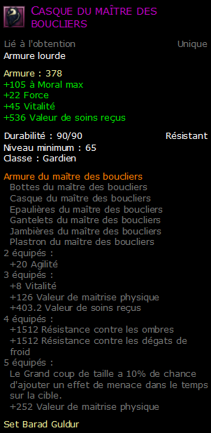 Casque du maître des boucliers