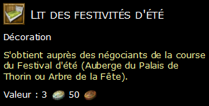 Lit des festivités d'été