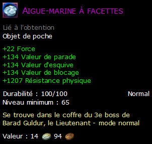 Aigue-marine à facettes