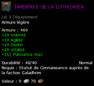 Jambières de la Lothlorien