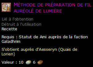 Méthode de préparation de fil auréolé de lumière