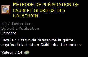 Méthode de préparation de haubert glorieux des Galadhrim