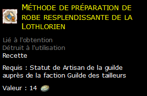 Méthode de préparation de robe resplendissante de la Lothlorien