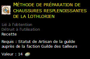 Méthode de préparation de chaussures resplendissantes de la Lothlorien