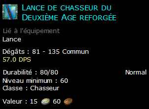 Lance de chasseur du Deuxième Age reforgée