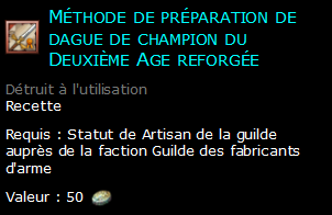 Méthode de préparation de dague de champion du Deuxième Age reforgée