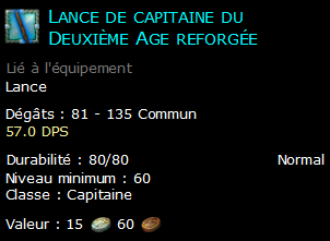 Lance de capitaine du Deuxième Age reforgée