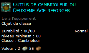 Outils de cambrioleur du Deuxième Age reforgés