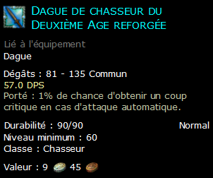 Dague de chasseur du Deuxième Age reforgée