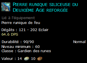 Pierre runique siliceuse du Deuxième Age reforgée