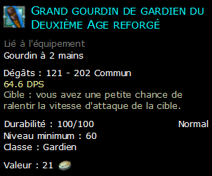 Grand gourdin de gardien du Deuxième Age reforgé