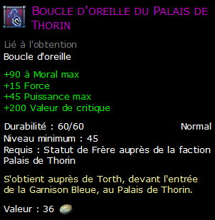 Boucle d'oreille du Palais de Thorin