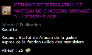 Méthode de préparation de marteau de chasseur ouvragé du Troisième Age