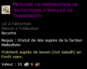 Méthode de préparation de protections d'épaules de Tawarwaith