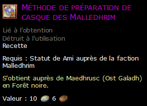 Méthode de préparation de casque des Malledhrim