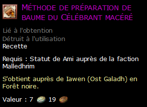 Méthode de préparation de baume du Célébrant macéré