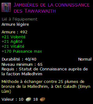 Jambières de la connaissance des Tawarwaith