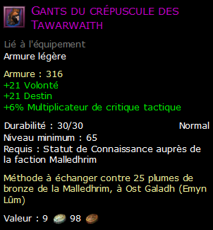 Gants du crépuscule des Tawarwaith