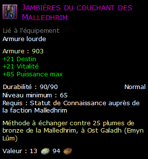 Jambières du couchant des Malledhrim