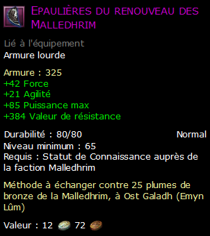 Epaulières du renouveau des Malledhrim