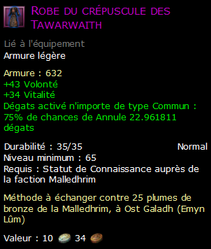 Robe du crépuscule des Tawarwaith