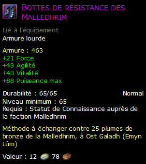 Bottes de résistance des Malledhrim