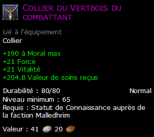 Collier du Vertbois du combattant