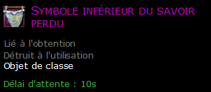 Symbole inférieur du savoir perdu