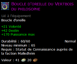 Boucle d'oreille du Vertbois du philosophe