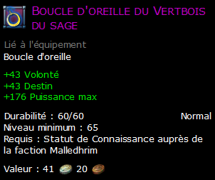 Boucle d'oreille du Vertbois du sage