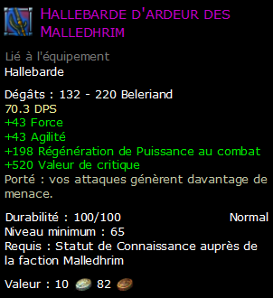 Hallebarde d'ardeur des Malledhrim