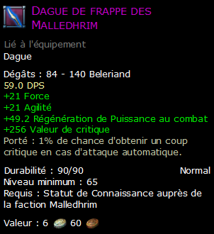 Dague de frappe des Malledhrim