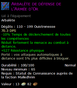 Arbalète de défense de l'Armée d'Or