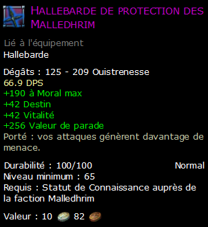 Hallebarde de protection des Malledhrim