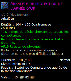 Arbalète de protection de l'Armée d'Or