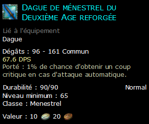 Dague de ménestrel du Deuxième Age reforgée