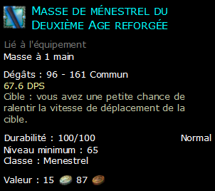 Masse de ménestrel du Deuxième Age reforgée