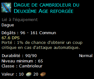 Dague de cambrioleur du Deuxième Age reforgée