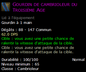 Gourdin de cambrioleur du Troisième Age