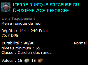 Pierre runique siliceuse du Deuxième Age reforgée
