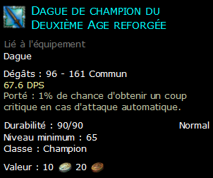 Dague de champion du Deuxième Age reforgée