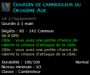 Gourdin de cambrioleur du Deuxième Age