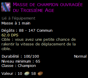 Masse de champion ouvragée du Troisième Age