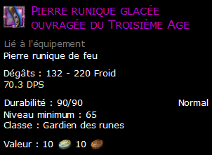 Pierre runique glacée ouvragée du Troisième Age