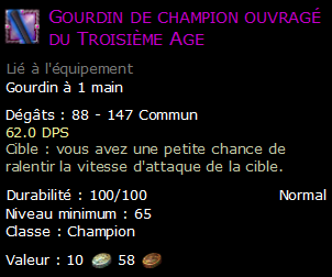 Gourdin de champion ouvragé du Troisième Age