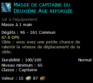 Masse de capitaine du Deuxième Age reforgée