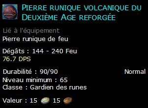 Pierre runique volcanique du Deuxième Age reforgée