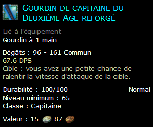 Gourdin de capitaine du Deuxième Age reforgé